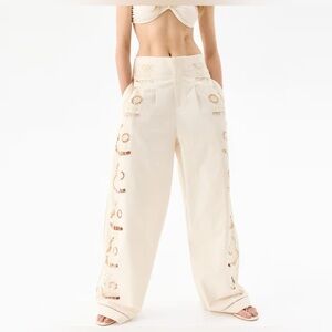 Hm eyelet embroidery pants